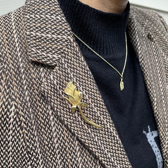 Gold Rose 🌹 Brooch/Pin - Picture 8 of 8